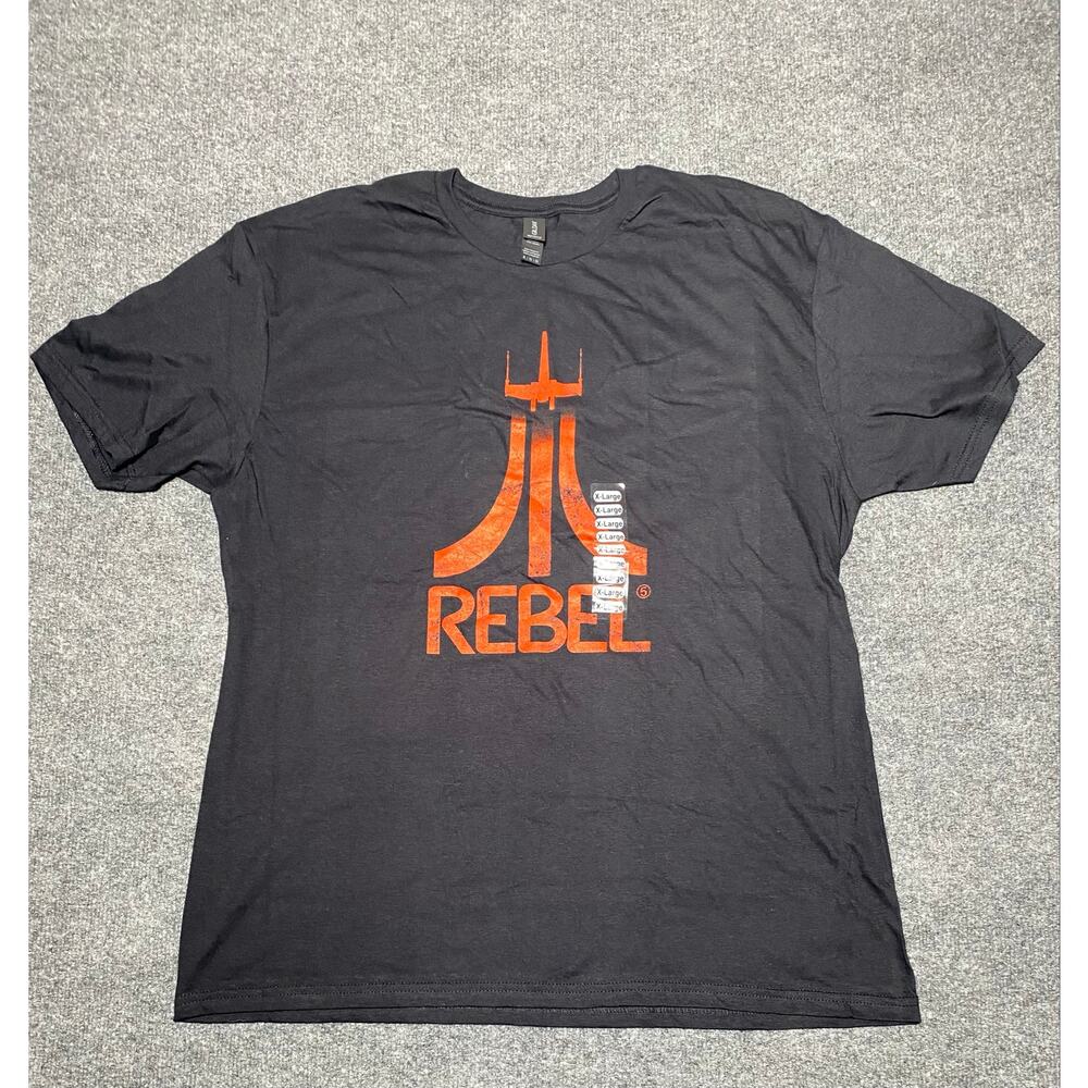 Rebel Gamer" /  "Level Rebel"  Black /Red XL T Shirt Gilden Soft Style Tag -New